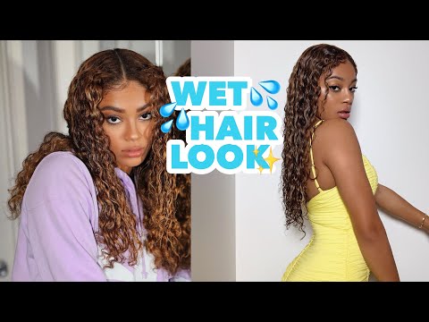 Видео: Урок по созданию эффекта «мокрых волос» на вьющихся волосах! | jasmeannnn