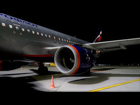 Видео: Ночной рейс в Пулково А320 Аэрофлот