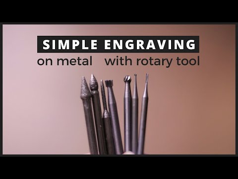 Видео: ПРОСТАЯ ГРАВИРОВКА по металлу вращающимся инструментом. Резьба фигур с помощью подвесного мотора.