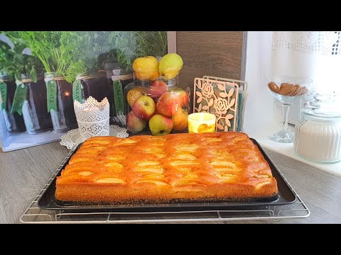 Видео: Ароматный яблочный кухен!Быстро и Вкусно!