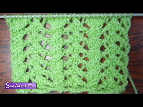 Видео: Невероятно нежный Ажурный Узор с Косичкой. Описание и видеоурок. Вязание спицами № 232