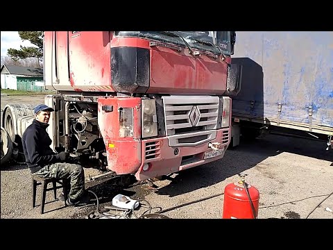 Видео: Выбивание шкворня на Рено Магнум