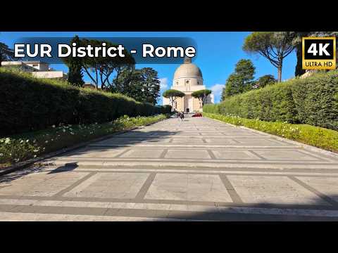 Видео: Walking Tour по району EUR – Современный Рим в 4K