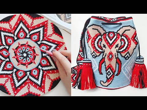 Видео: Сумка Мочила. Часть 1: Дно - Схема, Процесс вязания / Mochila bag. Part 1: Bottom - Pattern, Process