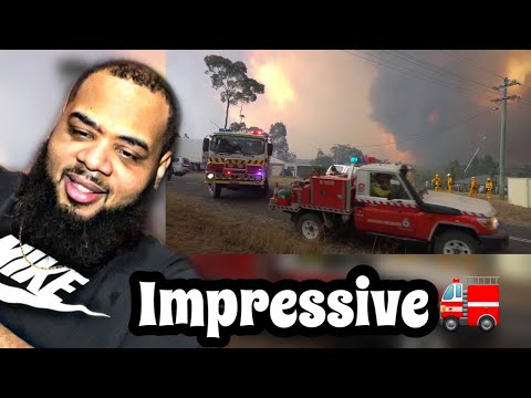 Видео: АМЕРИКАНСКАЯ РЕАКЦИЯ на австралийские пожарные машины и полицию, реагирующую на лесные пожары