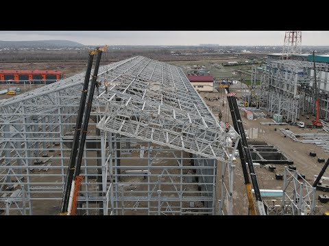 Видео: МОНТАЖ ГАЛЕРЕИ четырьмя автокранами XCMG, ZOOMLION