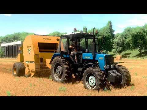 Видео: Farming Simulator 22/ Карта Сосновка / #39 Прессование соломы МТЗ-1025.2