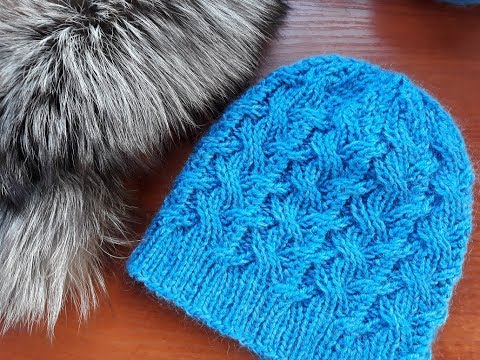 Видео: Шапка спицами узором из перекрещенных петель. Часть 4. Фотоальбом.