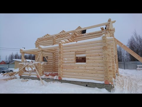 Видео: Как правильно строить дома из оцилиндрованного бревна от фундамента до крыши?!