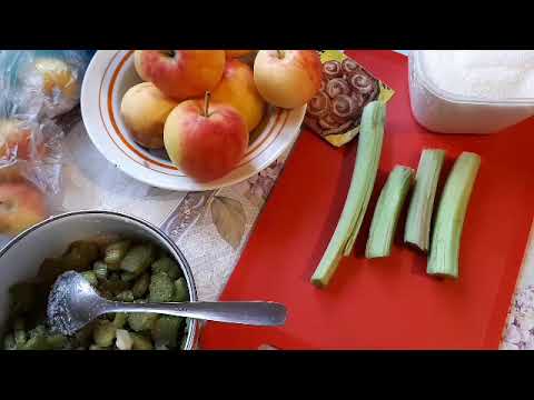 Видео: Из яблок и ревеня....