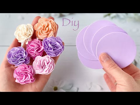 Видео: Цветы из фоамирана Зефирки Повязка Фоамиран для начинающих DIY Eva Foam Flowers / Flores de foamy