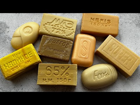 Видео: ASMR soap/ Dry soap cutting 💛🧡💛/ Резка сухого мыла 
