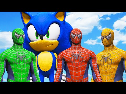 Видео: team spider-man vs sonic the hedgehog - эпическая битва