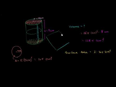 Видео: Об'єм циліндра і площа поверхні | Периметр, площа та об'єм | Геометрія | Академія Хана
