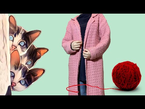 Видео: 11.The coat is pink. Knitting with needles / Пальто розовое. Вязание спицами