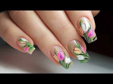 Видео: Мастер Класс Экспресс Дизайн Ногтей Тюлпаны/ Акриловая Коррекция/ Маникюр 2019/ Виктория Авдеева