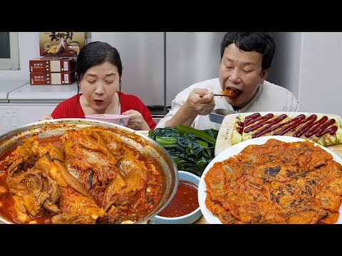 Видео: Рагу кимчи, корейский омлет, блины кимчи МУКБАНГ