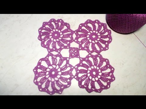 Видео: Круглый мотив крючком (соединение) ч.2. Round crochet motif (connection) Part 2.