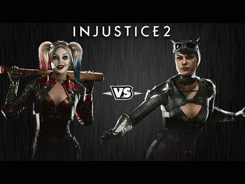 Видео: Injustice 2 - Харли Квинн против Женщины-Кошки - Intros & Clashes (rus)