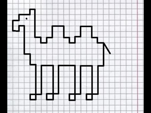 Видео: Верблюд (графический диктант по клеточкам), рисуем по клеточкам верблюда