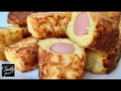 Видео: Картофельные Пальчики с Сосисками, Классный Перекус!
