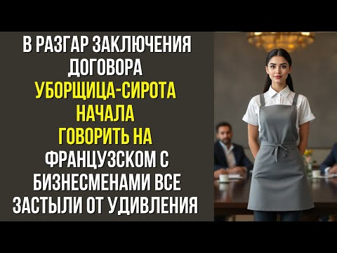 Видео: В разгар заключения договора уборщица-сирота начала говорить на французском с бизнесменами