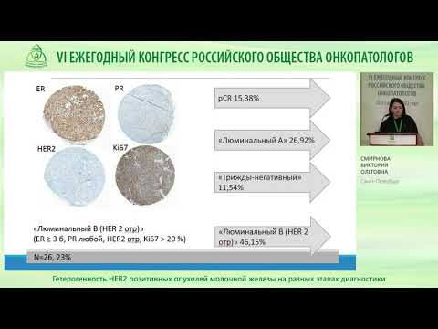 Видео: Гетерогенность HER2 позитивных опухолей молочной железы на разных этапах диагностики