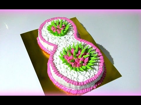 Видео: Торт на 8 Марта Торт цифра восемь из крема  Cake Mar. 8