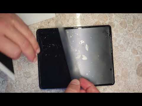 Видео: Samsung Galaxy Z fold 3 клейка виниловой полиуретановой пленки основной внутренний экран Bronoskins