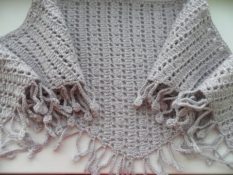 Видео: Бактус крючком с пышными столбиками.Crochet neckerchief nice pattern. (Шаль #23)