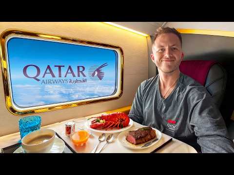 Видео: Первый полет первым классом Qatar Airways (A380)