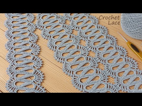 Видео: Очень КРАСИВОЕ ленточное КРУЖЕВО вязание крючком МК 💎 Beautiful and very easy to crochet LACE