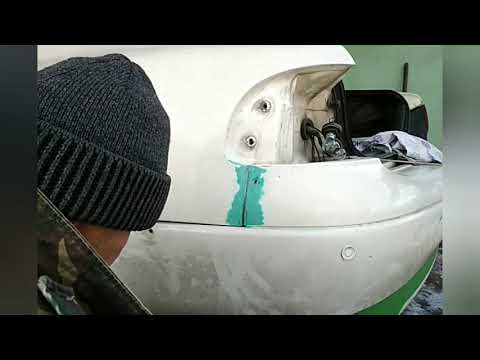 Видео: РЕГУЛИРОВКА БАМПЕРА И ШПАТЛЁВКА, МАЗДА 626.