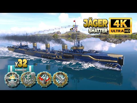 Видео: эсминец Jäger: Kraken на карте Shatter - World of Warships