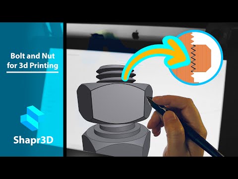 Видео: Болт и гайка для 3D-печати в Shapr3D