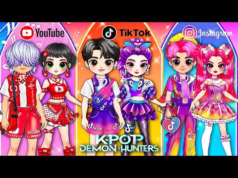 Видео: 💖K-Pop Охотники на демонов: модные образы пар из социальных сетей для Huntrix & Saja Boys!💖Бумажн...
