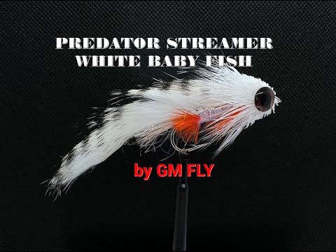 Видео: Стример для ловли хищника Predator Streamer White Baby Fish Как связать от GM FLY