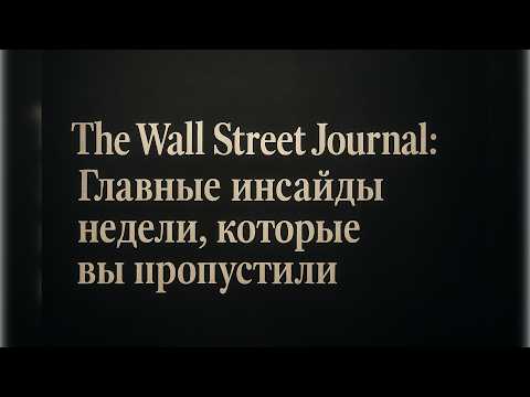 Видео: The Wall Street Journal: Главные инсайды недели, которые вы пропустили