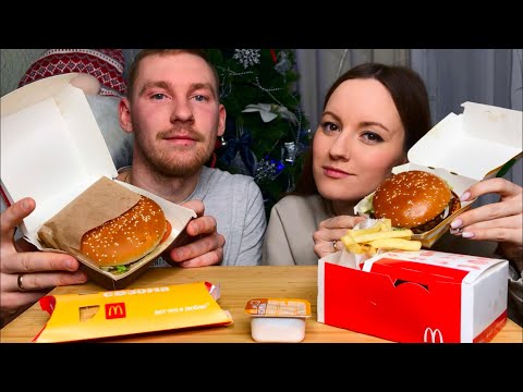 Видео: МУКБАНГ МАКДОНАЛЬДС БИГ ТЕЙСТИ  НОВИНКА БИГ ТЕЙСТИ ДЖУНИОР НАГГЕТСЫ картофель фри MUKBANG MCDONALD'S
