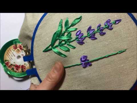 Видео: Лаванда вышитая лентами / Lavender embroidered ribbons