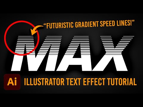 Видео: Урок по созданию текстовых эффектов в Illustrator: «Футуристические градиентные линии скорости»