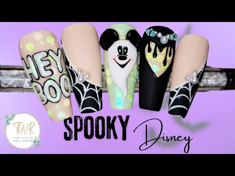 Видео: Жуткий дизайн ногтей в стиле Дисней 👻💅 Урок по дизайну ногтей на Хэллоуин | Привидение «Привет, Б...