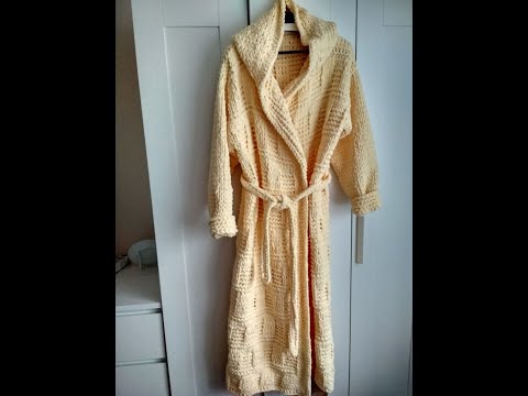 Видео: Халат из пряжи Ализе пуффи файн часть 2