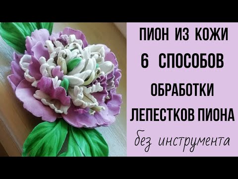 Видео: Цветок из кожи. Пион