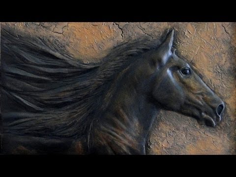 Видео: Барельеф Мустанг. Вадим Андреев.Bas-relief.