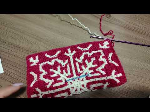 Видео: Попетельный МК на узор "Кленовые листья". Часть 3. Мозаичное вязание крючком из центра.