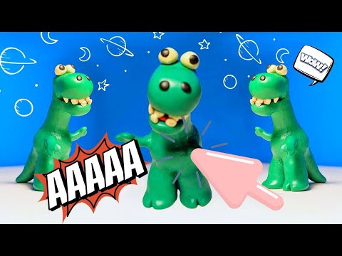 Видео: Простой динозавр из пластилина