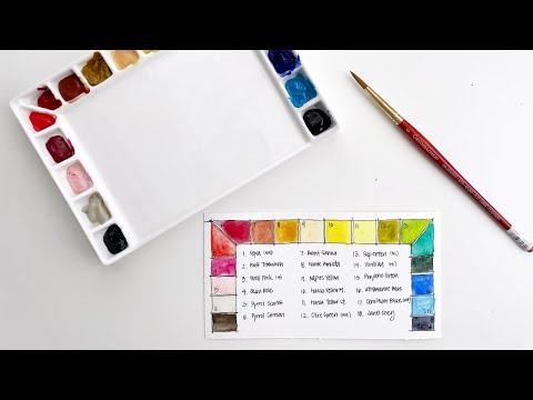 Видео: Моя палитра из 18 цветов акварели