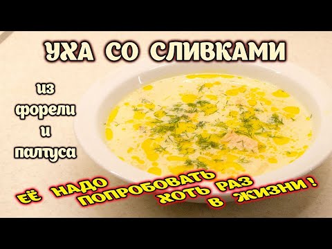 Видео: Уха со сливками из форели и палтуса. Уха по-фински