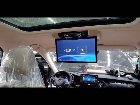 Видео: Штатный потолочный монитор Mercedes V Class Ergo ER15AMS (Android)